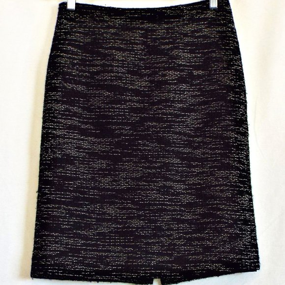 Nordstrom's Classiques Entier Wool Blend Black & White Tweed Pencil Skirt Size 2 - Picture 1 of 7